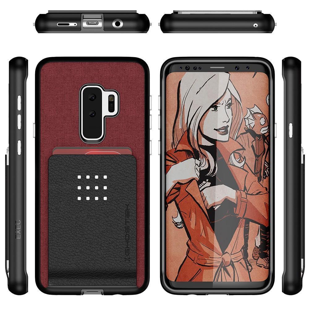 Galaxy S9+ Protective Wallet Case | Exec 2 Series [Red] (Color in image: Black)