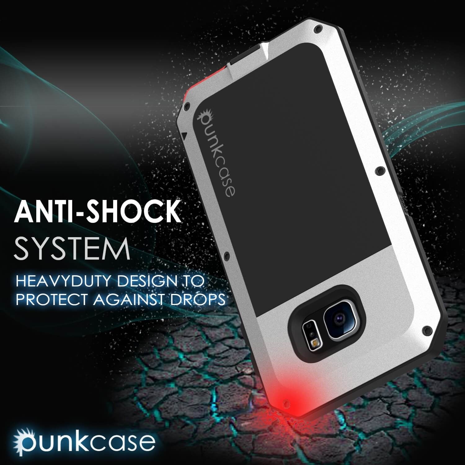 Galaxy S6 EDGE+ Plus  Case, PUNKcase Metallic Silver Shockproof  Slim Metal Armor Case (Color in image: gold)