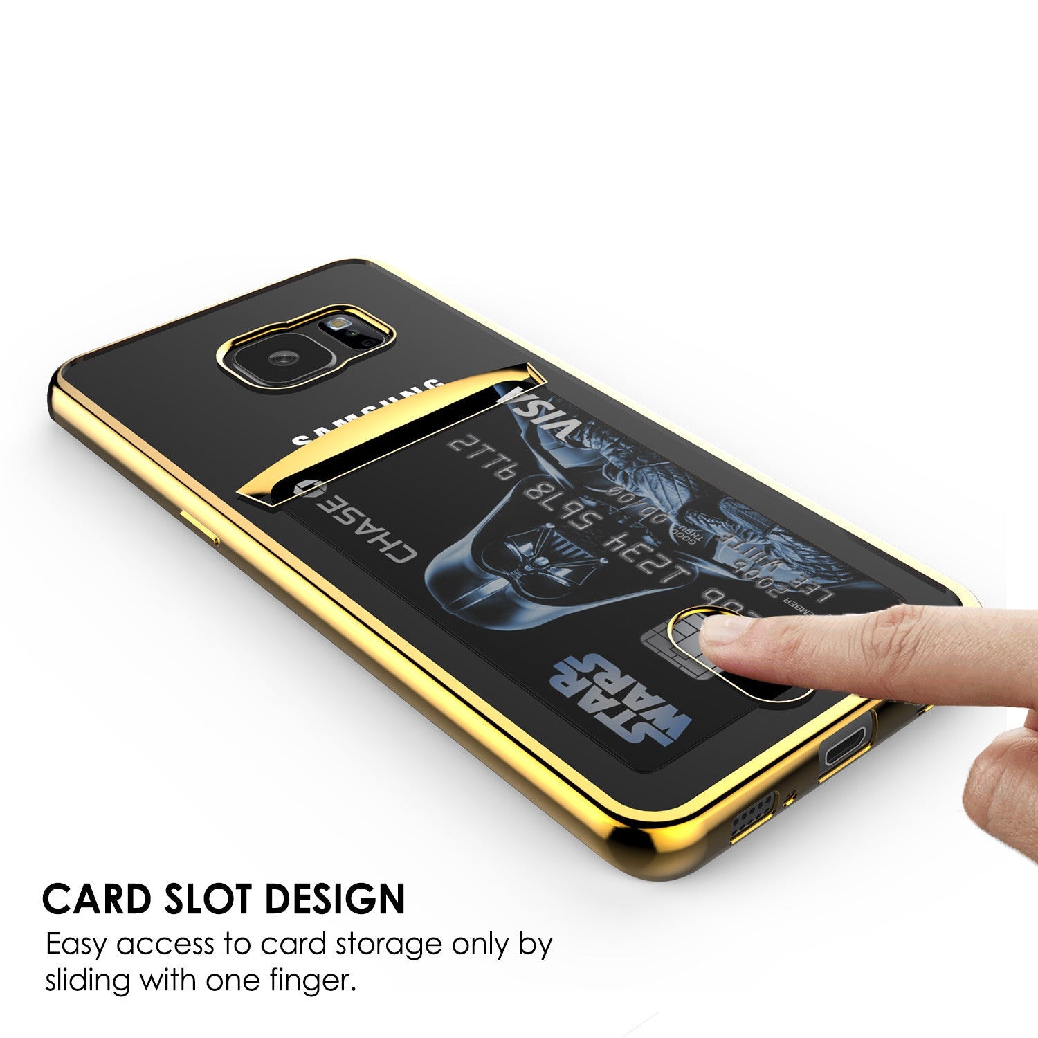 Galaxy S7 EDGE Case, PUNKCASE® LUCID Gold Series | Card Slot | SHIELD Screen Protector | Ultra fit (Color in image: Silver)