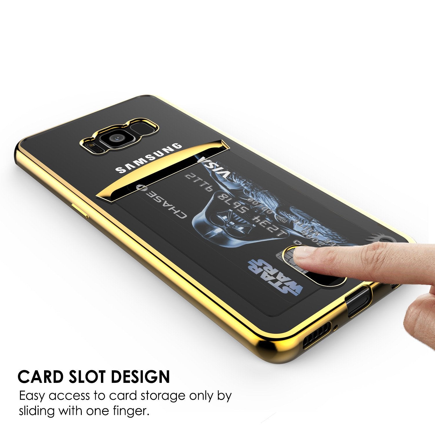 Galaxy S8 Case, PUNKCASEÂ® LUCID Gold Series | Card Slot | SHIELD Screen Protector | Ultra fit