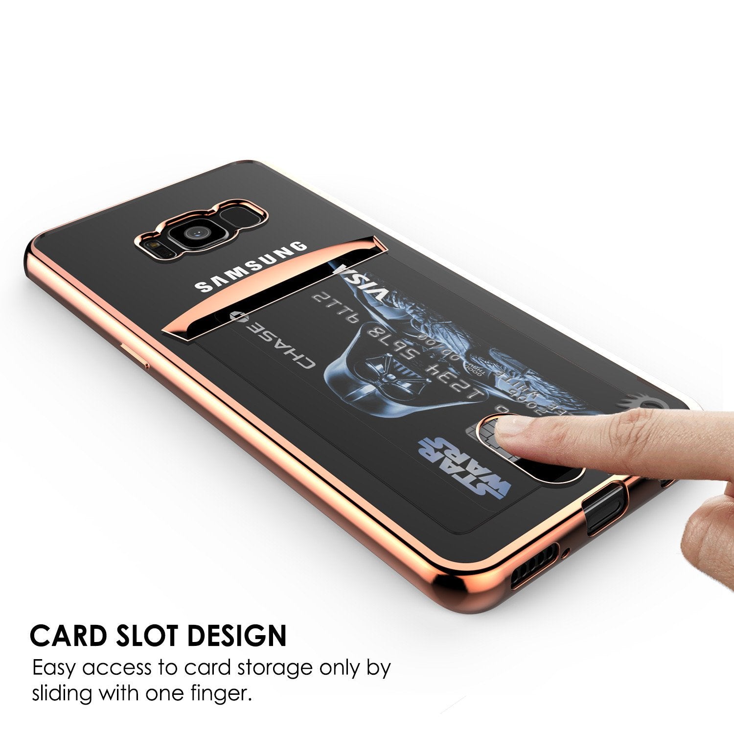 Galaxy S8 Case, PUNKCASEÂ® LUCID Rose Gold Series | Card Slot | SHIELD Screen Protector