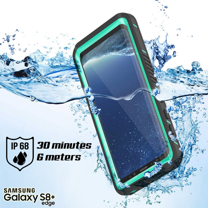 Galaxy S8 PLUS Waterproof Case, Punkcase [Extreme Series] [Slim Fit] [IP68 Certified] [Shockproof] [Snowproof] [Dirproof] Armor Cover W/ Built In Screen Protector for Samsung Galaxy S8+ [Teal] (Color in image: Green)