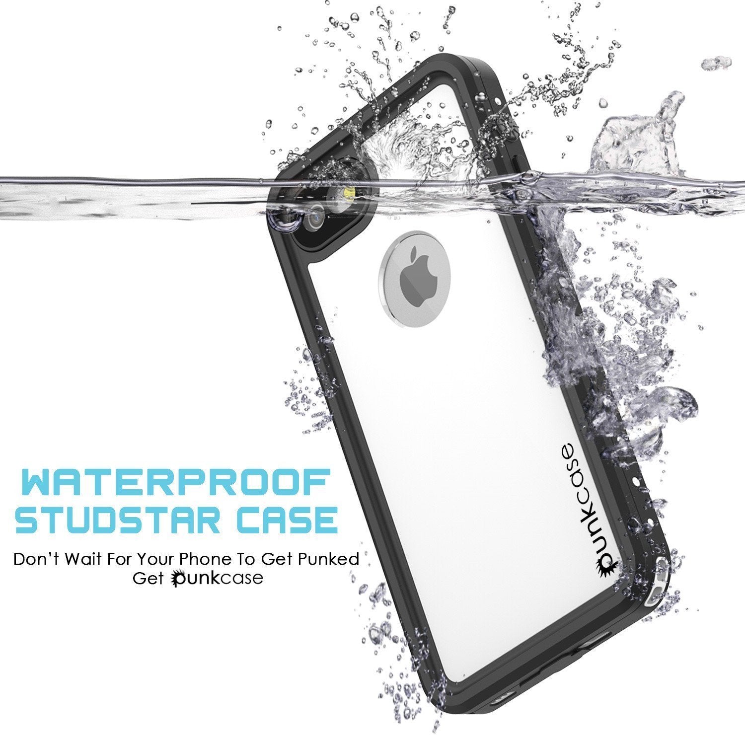 iPhone 8 Waterproof IP68 Case, Punkcase [White] [StudStar Series] [Slim Fit] [IP68 Certified]] [Dirtproof] [Snowproof] (Color in image: light green)