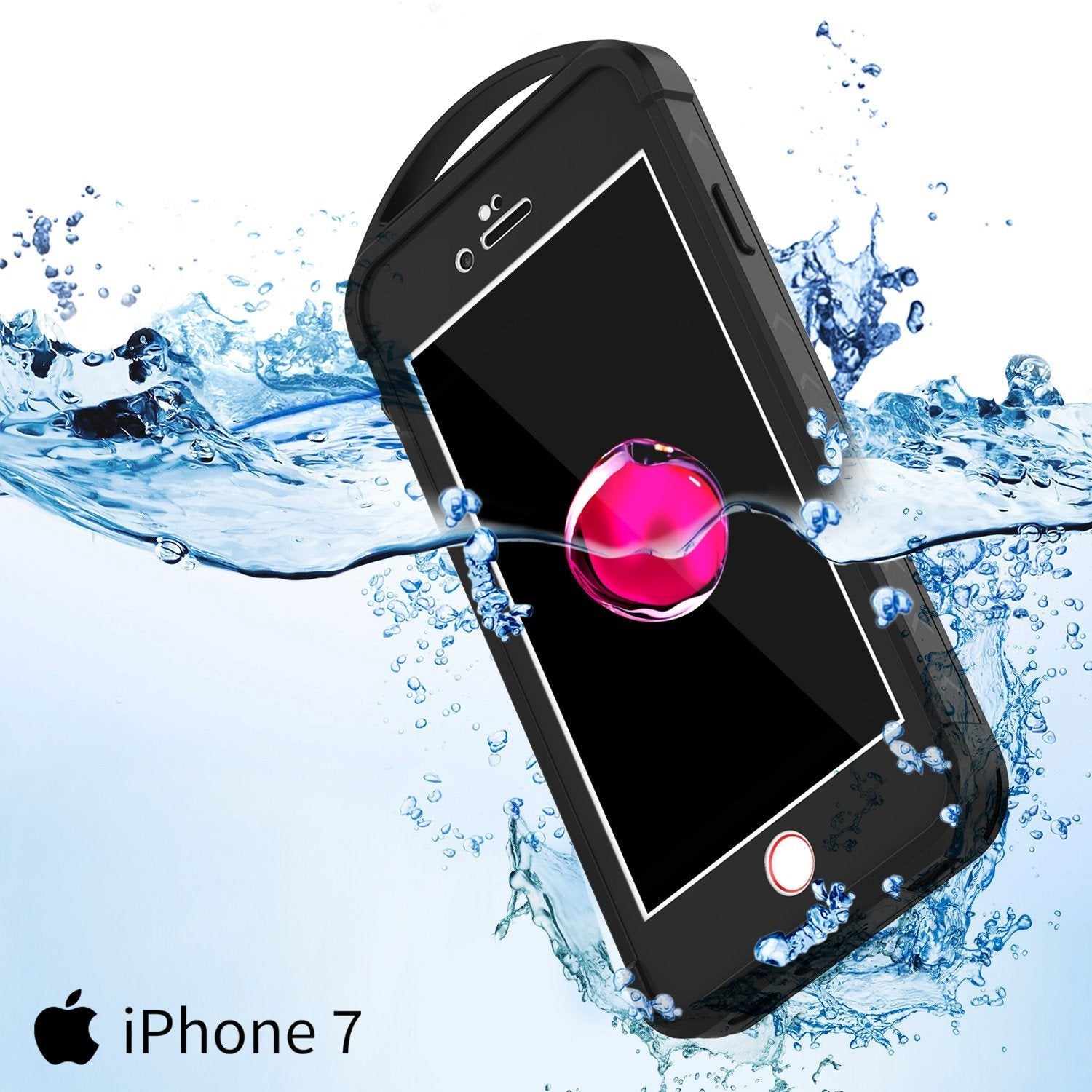 iPhone 8 Waterproof Case, Punkcase ALPINE Series, Black | Heavy Duty Armor Cover (Color in image: pink)