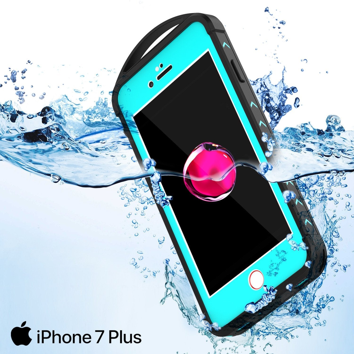 iPhone 7+ Plus Waterproof Case, Punkcase ALPINE Series, Teal | Heavy Duty Armor Cover (Color in image: pink)