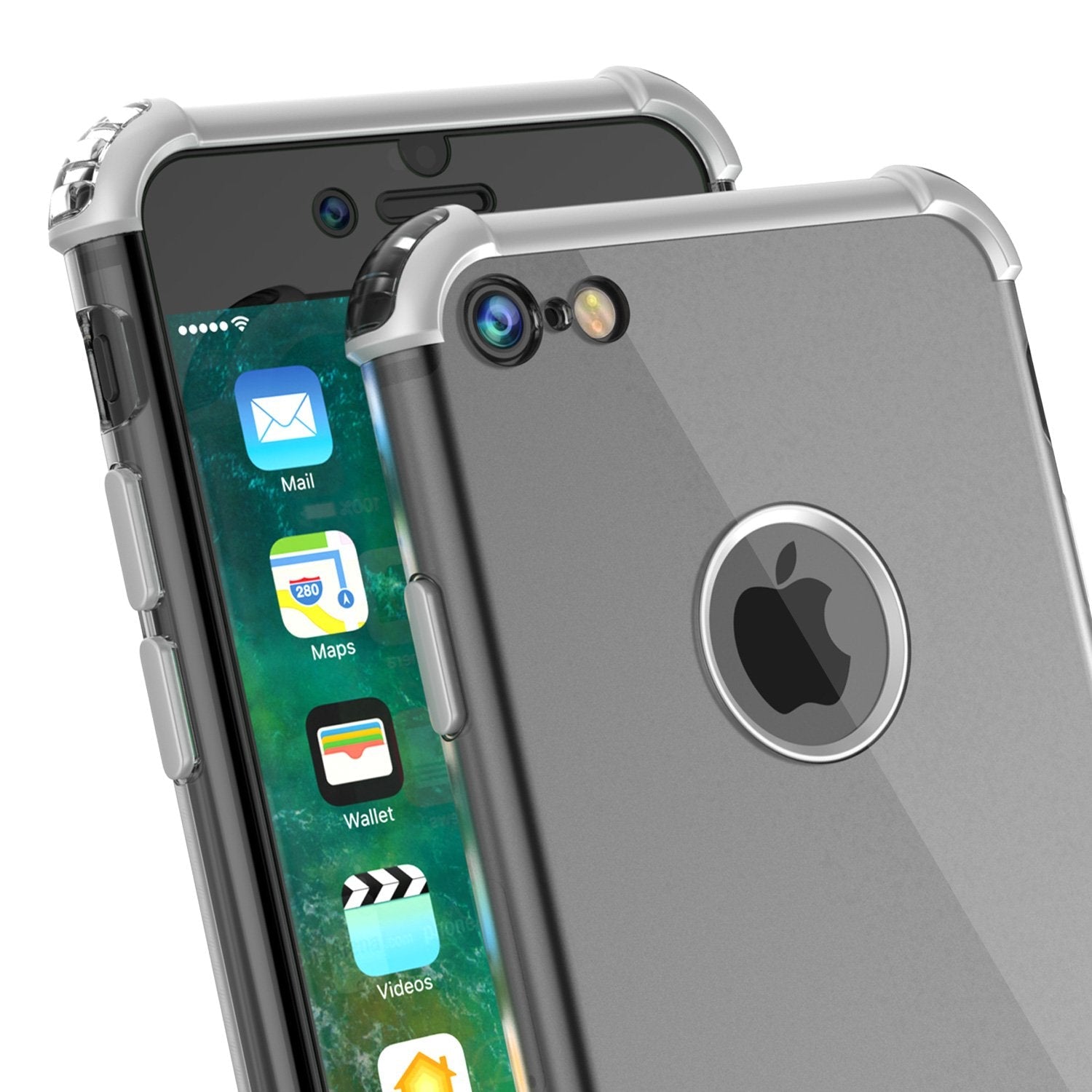 iPhone 8 Case, Punkcase [BLAZE SERIES] Protective Cover W/ PunkShield Screen Protector [Shockproof] [Slim Fit] for Apple iPhone [Silver] 