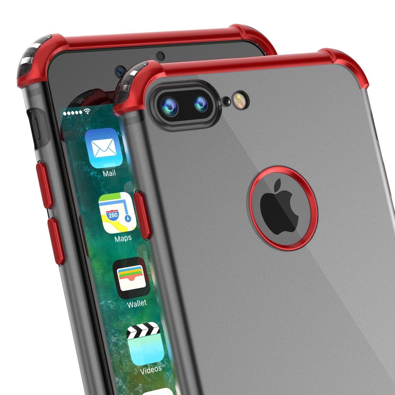 iPhone 7 PLUS Case, Punkcase [BLAZE SERIES] Protective Cover W/ PunkShield Screen Protector [Shockproof] [Slim Fit] for Apple iPhone 7 PLUS [Red] (Color in image: Gold)