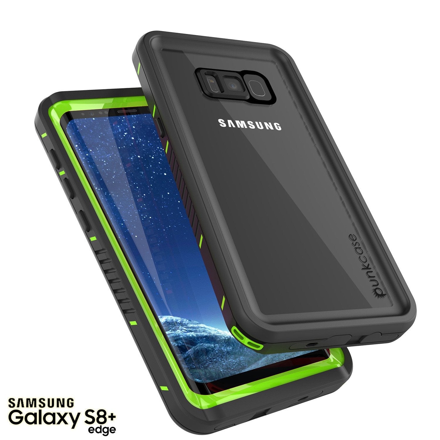 Galaxy S8 PLUS Waterproof Case, Punkcase [Extreme Series] [Slim Fit] [IP68 Certified] [Shockproof] [Snowproof] [Dirproof] Armor Cover W/ Built In Screen Protector for Samsung Galaxy S8+ [Green] (Color in image: Light blue)