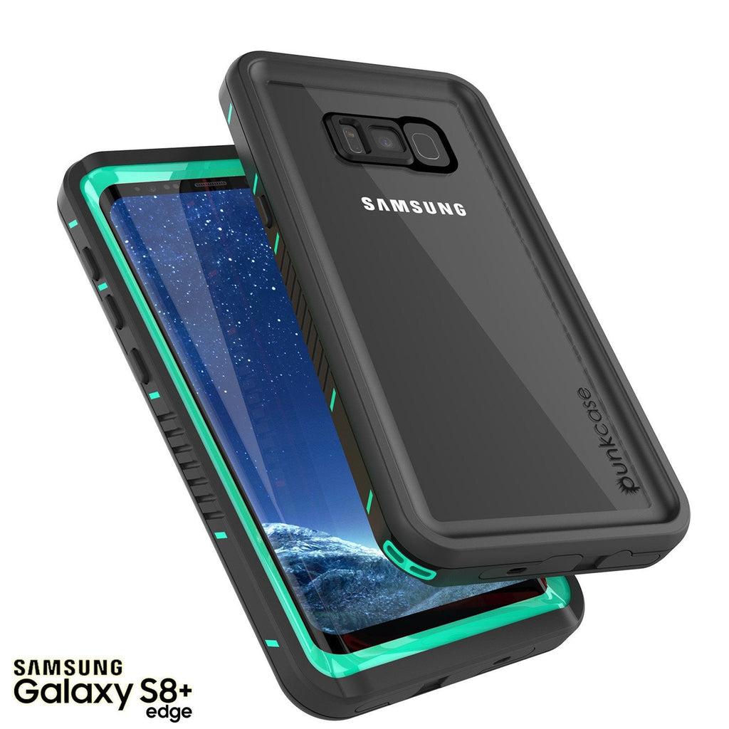 Galaxy S8 PLUS Waterproof Case, Punkcase [Extreme Series] [Slim Fit] [IP68 Certified] [Shockproof] [Snowproof] [Dirproof] Armor Cover W/ Built In Screen Protector for Samsung Galaxy S8+ [Teal] (Color in image: Black)