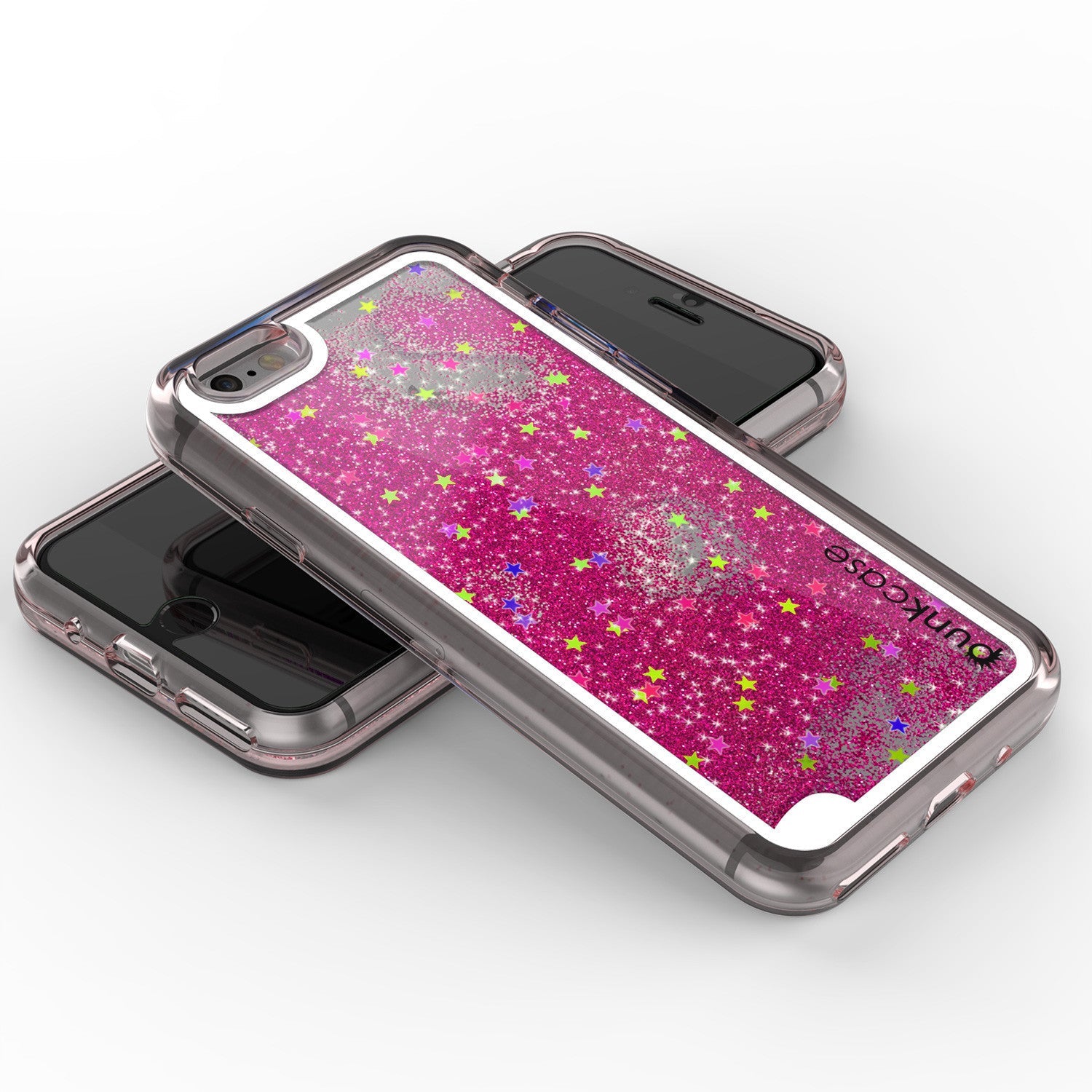 iPhone 7 Case, PunkCase LIQUID Pink Series, Protective Dual Layer Floating Glitter Cover (Color in image: green)