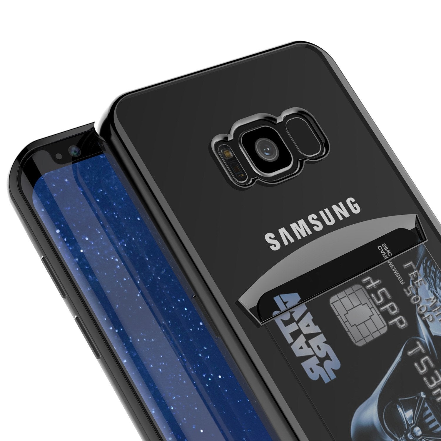 Galaxy S8 Plus Case, PUNKCASEÂ® LUCID Black Series | Card Slot | SHIELD Screen Protector | Ultra fit