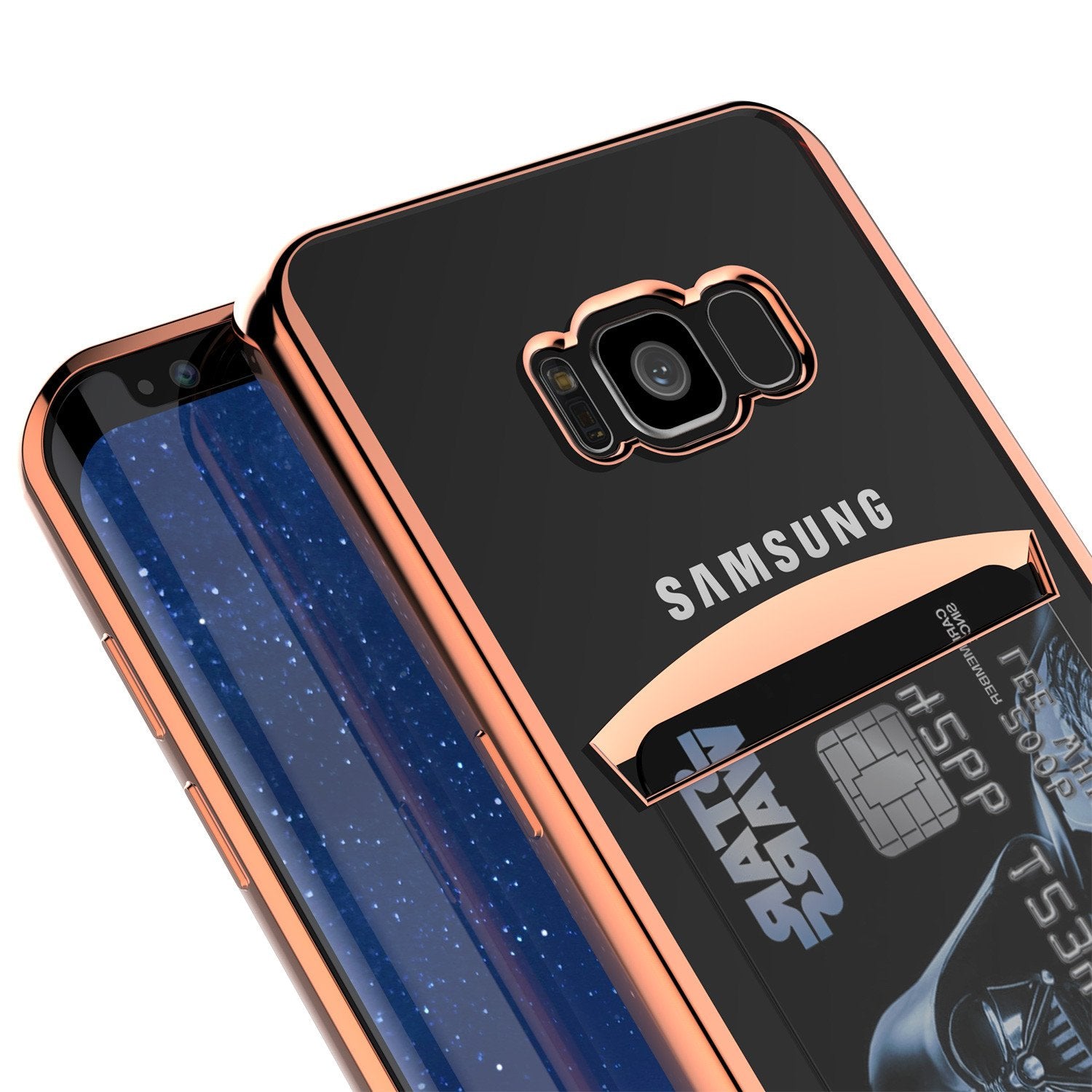 Galaxy S8 Case, PUNKCASEÂ® LUCID Rose Gold Series | Card Slot | SHIELD Screen Protector